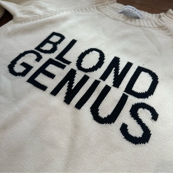Blond Genius Ellsworth & Ivey white knit sweater Size Medium - Picture 2 of 9